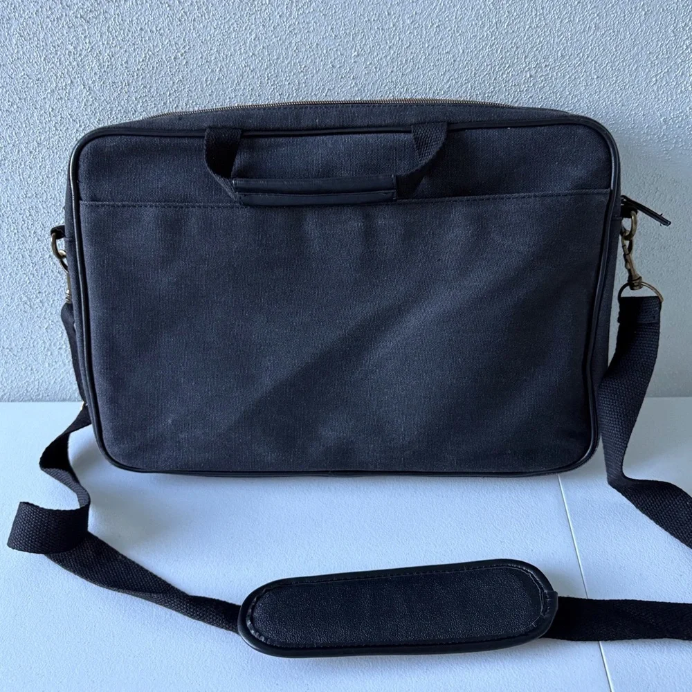 Eddie Bauer Charcoal Black Messenger Bag Handle‎ Shoulder Strap Office School